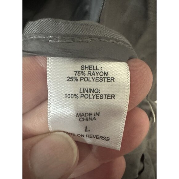 New York And Company Gray Tie Waist Lightweight Trench Coat Jacket Size Large - Picture 8 of 9